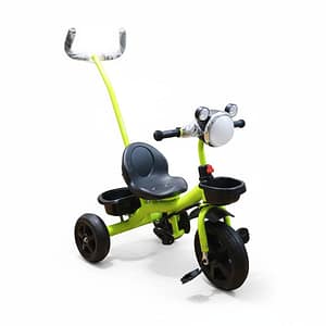 2025/12/1000569356.png Kids Tricycle with Parent Push Handle, Backrest & Basket – Green