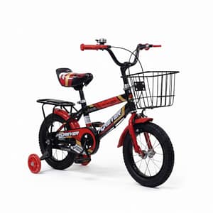 2025/12/1000600896.png FOREVER 12 Inch Kids Bicycle with Basket & Training Wheels – Red & Black