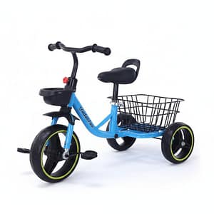 2025/12/1000662145.jpg Baby Kids Tricycle with , Comfortable Seat & Basket-Blue
