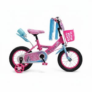 2025/12/1000662290.jpg 12-Inch Princess Girls Bicycle with Basket & Training Wheels | Kids Cartoon Bike