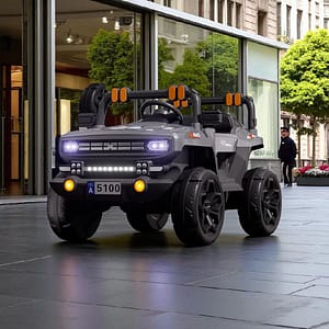 7120804359 (4) 12V Kids Ride-On Off-Road Jeep with Lights & Music – Strong Wheels, Remote Control