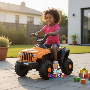 Lll (50) Toddler Electric Quad 6V – Easy Ride-On ATV with Wide Wheels-Orange