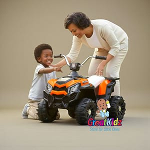 Lll (52) Children Electric Quad 6V – Easy Ride-On ATV with Wide Wheels-Orange