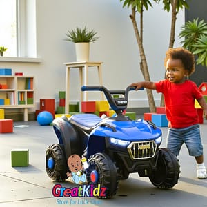 Lll (55) Kids Ride-On Quad Bike with LED Lights – Car Toy ATV -Blue