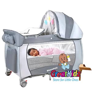Photoroom-20250917_094602499 (1) Mama Kids Baby Travel Cot with Mosquito Net | Portable Foldable Baby Playpen