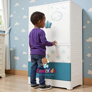 Kids Clothes Wardrobe Cabinet with Storage Drawers