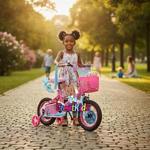 Photoroom-20251210_194936373 (1) 12-Inch Princess Girls Bicycle with Basket & Training Wheels | Kids Cartoon Bike