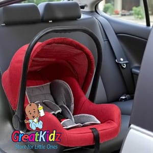 Portable Newborn Travel Car Seat with Canopy & Carry Handle-Red