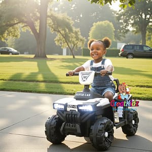 pP (57) Kids Ride-On Quad Bike | Toddler Electric ATV Toy with LED Lights