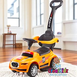 2026/03/1000578312.png Kids Push Ride-On Car with Parent Handle | Toddler Ride-On Toy Car with Safety Guard - Yellow 1-3 Years