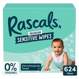 4895248002079_T1 Rascals Sensitive Baby Wipes 12Packs– 0% Fragrance Premium Gentle Wipes for Babies
