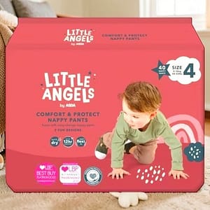 5063089054291_T1 (1) Little Angels Nappy Pants Size 4 (40 Pack) – Comfort & Protect Baby Pants Diapers