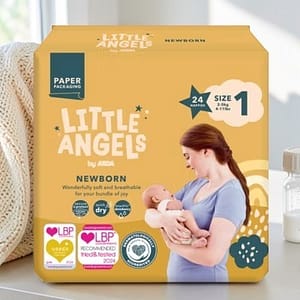 5063089054499_T1 (1) (2) Little Angels Newborn Nappies Size 1 (24 Pack) – Soft & Breathable Baby Diapers for Newborns