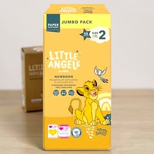 5063089607787_T1 (1) (1) Little Angels Newborn Nappies Size 2 (58 Pack) – Jumbo Soft & Breathable Baby Diapers
