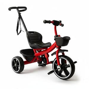 Product Beautifier-67492dff-cd70-4751-a750-d252e1d55bcb Push Handle Baby Tricycle with Parent Control & Storage Basket