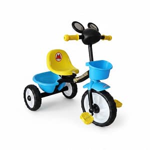 Product Beautifier-93ade0c1-ba6e-4188-9646-94508fa25f5f Kids Tricycle with Dual Storage Baskets & Mouse Ear Handlebar Design -Blue