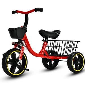2026/07/1000181172.png Baby Kids Tricycle with , Comfortable Seat & Basket-Red