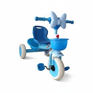 2026/07/1000662280.jpg Kids Tricycle with Dual Storage Baskets & Ribbon Ear Handlebar Design 1-3 Years