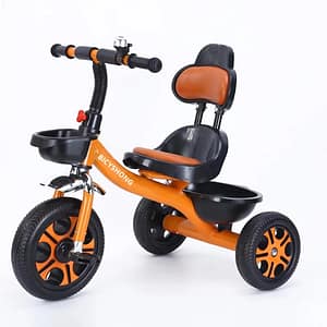 2026/07/1000662285.png Premium Kids Tricycle with Backrest & Storage Basket -Orange