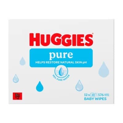 5029053582542_T1 Huggies Pure Baby Wipes 12 Packs – 12x48 Fragrance Free Gentle Baby Wipes