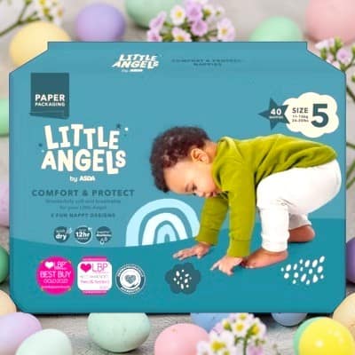 Little Angels Baby Nappies Size 5 (40 Pack) – Comfort & Protect Tape Diapers