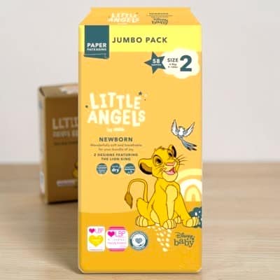 5063089607787_T1 (1) (1) Little Angels Newborn Nappies Size 2 (58 Pack) – Jumbo Soft & Breathable Baby Diapers