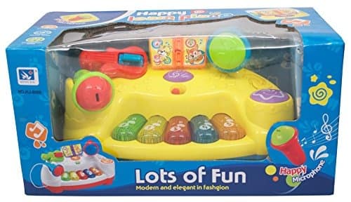 51n+3xp9OiL Learn'n'Play Fun Piano Microphone Kids Guitar Sounds Fun Lights Interactive First Piano