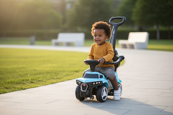 car Kids Push Car with Parent Handle Uganda – Premium Ride-On Car for Toddlers with Safety Guard Rail, Footrest & Steering Wheel