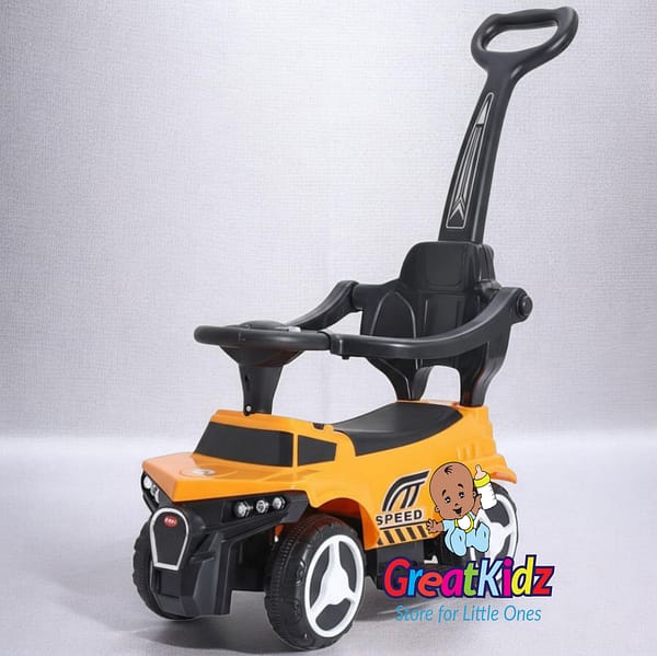 2026/03/1000624502.png Baby Push Ride-On Car with Parent Handle | Toddler Ride-On Toy Car with Safety Guard - 1-3 Years - Yellow