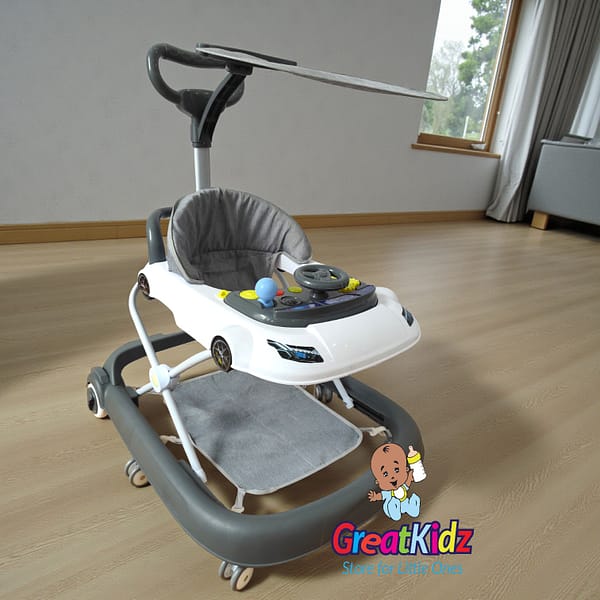 Baby Walking Trainer with Canopy & Musical Activity Tray