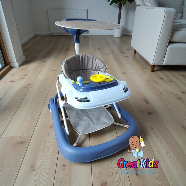 1000550502-Photoroom Baby Walking Trainer with Canopy & Musical Activity Tray - Blue