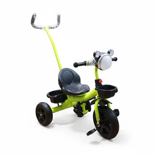 2025/12/1000569356.png Kids Tricycle with Parent Push Handle, Backrest & Basket – Green