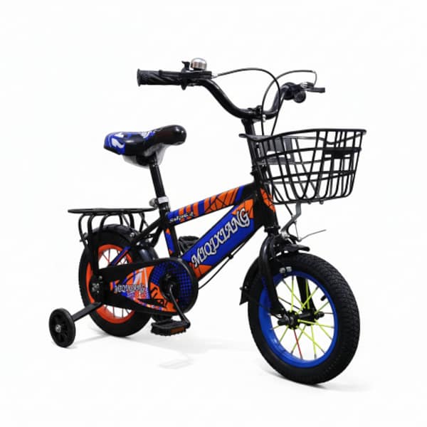 2025/12/1000600899.png 12" Children’s Bike with Carrier, Bell & Training Wheels – Blue