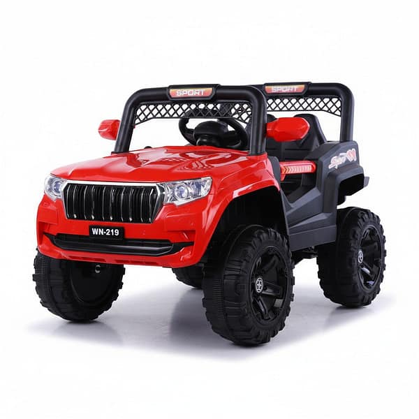 2025/12/1000650506.jpg 12V Kids Off-Road Ride-On Jeep – Big Wheels, LED Lights & Remote Control- Red