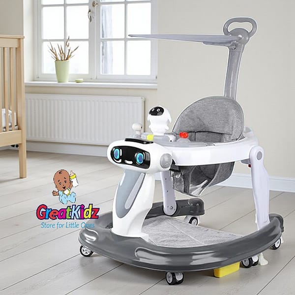 Smart 3-in-1 Baby Walker with Activity Center & Push Handle