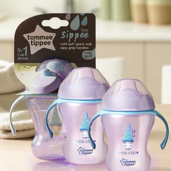 Tommee Tippee Sippee Cup 7+ Months – Non-Spill Soft Spout Training Cup with Handles -3PC