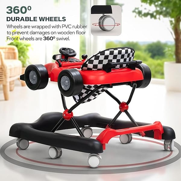 71TshmyUJUL._AC_SX679 Baby Formula Racing Car Walker with Steering Wheel & Music – Red