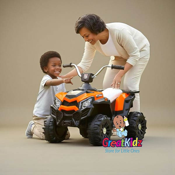 Children Electric Quad 6V – Easy Ride-On ATV with Wide Wheels-Orange