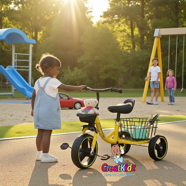 Baby Kids Tricycle with , Comfortable Seat & Basket
