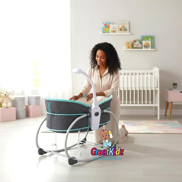Mastela 5-in-1 Baby Bassinet Chair – Rocking, Sleeping & Carry Mode-Green