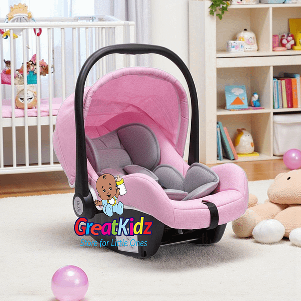 Photoroom-20251014_115650_6 Portable Newborn Travel Car Seat with Canopy & Carry Handle - Pink