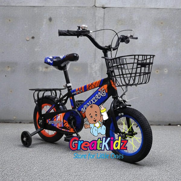 Photoroom-20251210_203038396-Photoroom 12" Children’s Bike with Carrier, Bell & Training Wheels – Blue