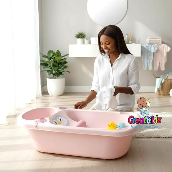 pP (71) Baby Bathtub Basin with Built-In Support for Easy Bathing -pink
