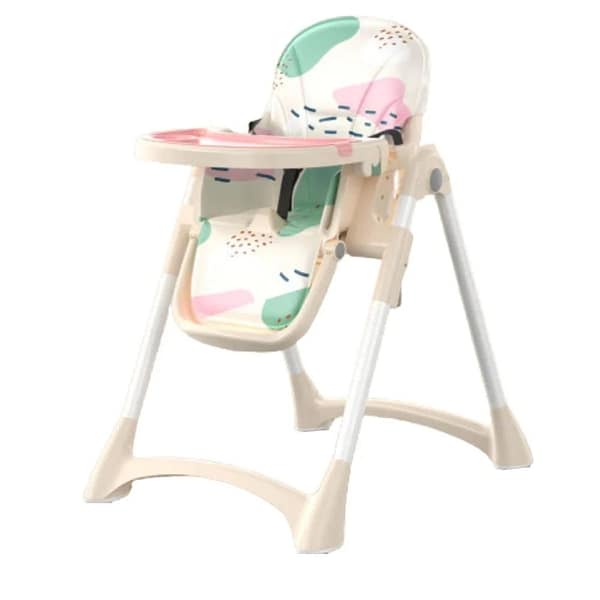 Baby High Chair with Wheels & Removable Tray | Adjustable Infant Feeding Chair