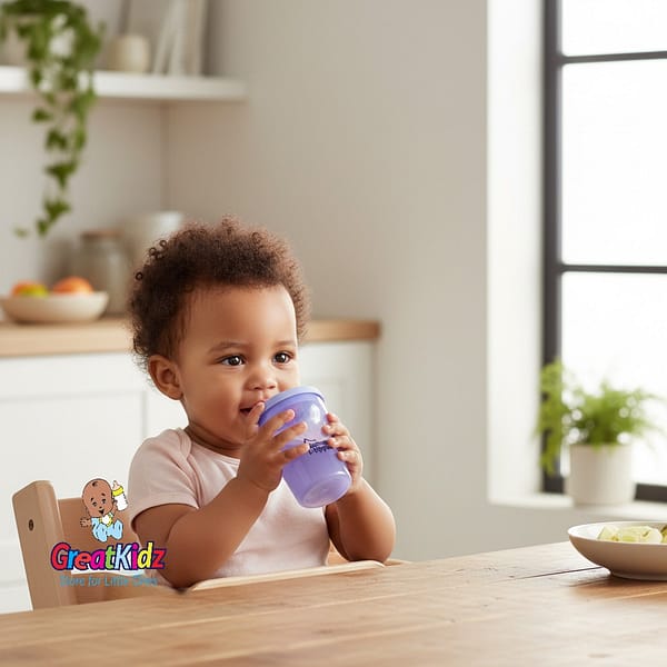 Tommee Tippee First Sips Trainer Cup – Soft Spout, Spill-Proof Baby Cup
