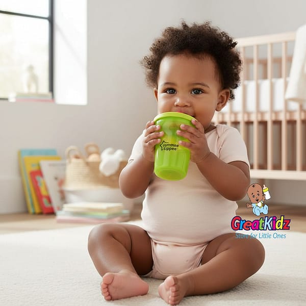 pP (49) Tommee Tippee First Sips Trainer Cup – Soft Spout, Spill-Proof Baby Cup