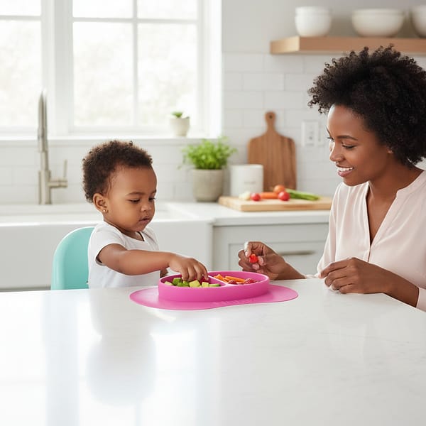 Silicone Suction Divided Baby Feeding Plate 2-Section