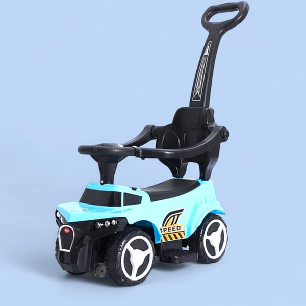 Baby Push Ride-On Car with Parent Handle | Toddler Ride-On Toy Car with Safety Guard -  1-3 Years -Blue
