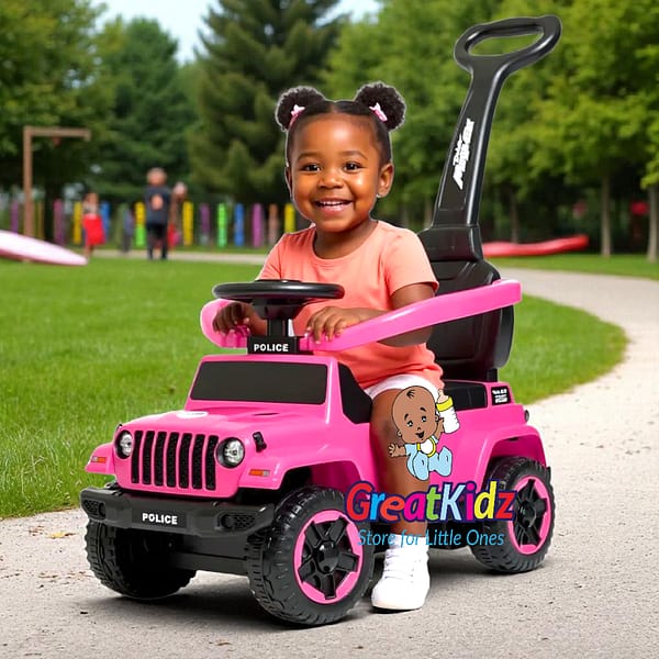 Kids Push Ride-On Car with Parent Handle | Toddler Ride-On Toy Car with Safety Guard -  1-3 Years -Pink