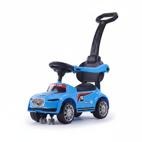 insert-view-image-0 (Product Beautifier) (8) Kids Push Ride-On Car with Parent Handle | Toddler Ride-On Toy Car with Safety Guard - Blue 1-3 Years